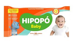 Toalha Umedecida Hipopo Baby Confort contém 50 unidades 19x15cm