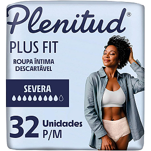 Roupa Intima Plenitud Plus Fit tamanho P/M com 32 unidades