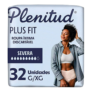 Roupa Intima Plenitud Plus Fit tamanho G/XG com 32 unidades