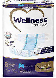 Fralda Geriátrica Wellness Premium tamanho M com 08 unidades