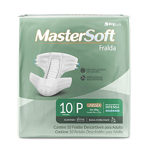 Fralda Geriátrica Mastersoft tamanho P com 10 unidades