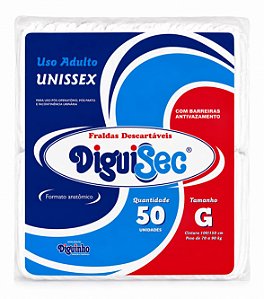 Fralda Geriátrica Diguisec tamanho G com 50 unidades