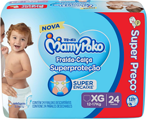 Fralda-Calça Mamypoko Super Proteção tamanho XG com 24 unidades
