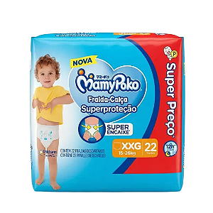 Fralda-Calça Mamypoko Super Proteção tamanho XXG com 22 unidades