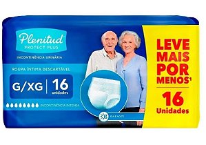 Roupa Íntima Plenitud Plus tamanho G/XG com 16 unidades