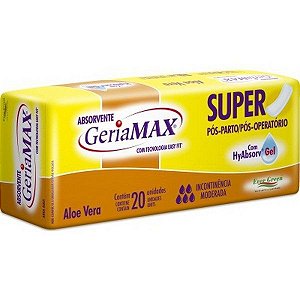 Absorvente Geriátrico GeriaMax Super com 20 unidades - 668