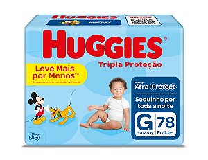 Fralda Infantil Huggies Disney Tripla Proteção tamanho G com 78 unidades