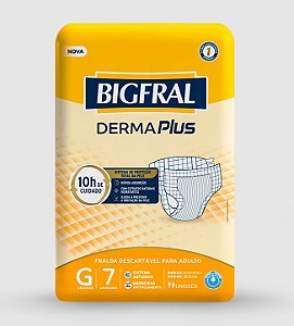 Fralda Geriátrica Bigfral Derma Plus tamanho G com 7 unidades