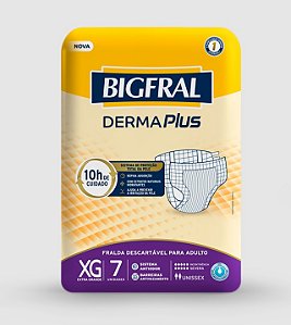 Fralda Geriátrica Bigfral Derma Plus tamanho XG com 7 unidades