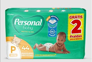 Fralda Infantil Personal Protect & Sec Mega Tamanho P com 44 unidades
