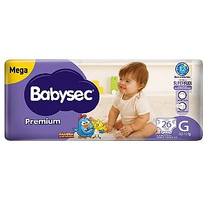 Fralda Infantil BabySec Premium tamanho G com 26 unidades