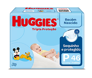 Fralda Infantil Huggies Tripla  Proteção tamanho P com 46 unidades