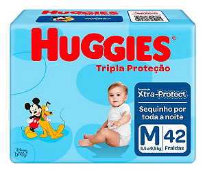Fralda Infantil Huggies Tripla Proteção tamanho M com  42 unidades