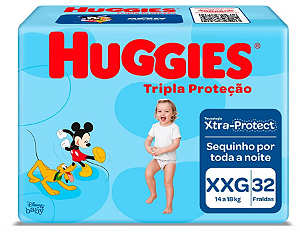 Fralda Infantil Huggies Tripla Proteção tamanho XXG com 32 Unidades