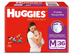 Fralda Roupinha Huggies Supreme Care tamanho M com 36 unidades