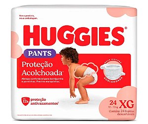Fralda Huggies Pants Proteção Acolchoada tamanho XG com 24 unidades