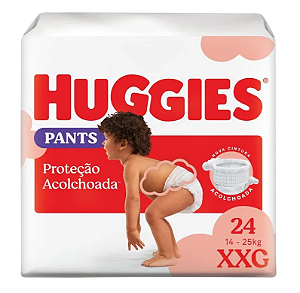 Fralda Huggies Pants Proteção Acolchoada tamanho XXG com 24 unidades