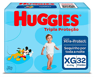 Fralda Infantil Huggies Tripla Proteção tamanho XG com 32 unidades