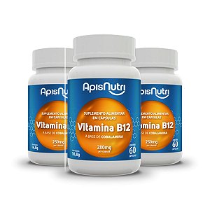 Kit 3x Suplemento Vitamina B12 280mg 60 Capsulas