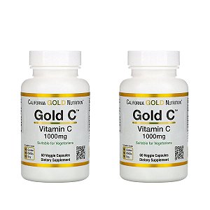 Kit 2x Vitamina C, California Gold Nutrition, 1.000 mg