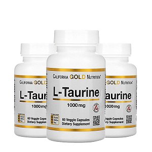 Kit 3x L-Taurina, California Gold Nutrition, 1.000 mg