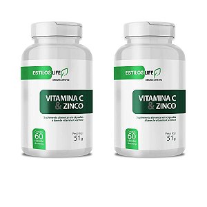 Kit 2 Vitamina C 1000mg Com Zinco 60 Cápsulas