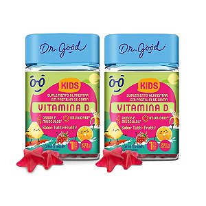 Kit 2 Vitamina D Kids Dr Good Suplemento Tutti Frutti C/30