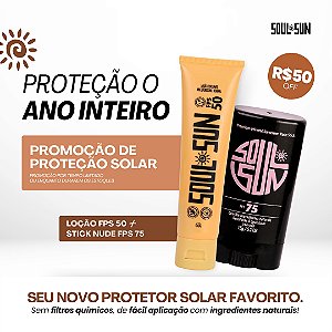 [R$50 OFF] KIT ROSTO & CORPO: STICK NUDE FPS 75 + BODY LOTION [FPS 50]
