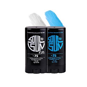[R$50 OFF] KIT BLUE KIDS  MINERAL [FPS 75] + STICK WHITE [FPS 75] + STICK BLUE [FPS 75]