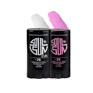 [R$50 OFF] KIT PINK KIDS  MINERAL [FPS 75] + STICK WHITE [FPS 75] + STICK BLUE [FPS 75]