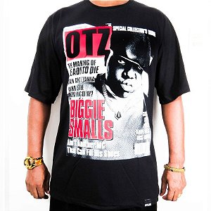 Camiseta Outlawz Magazine Biggie Small-Preta Camiseta Outlawz Magazine Biggie Small-Preta