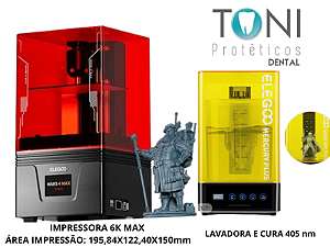 Impressora 3D Elegoo Mars 4 Max + Maquina Lava e Cura (ganhe 1kg resina modelo)