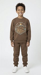 Conjunto de Moletom Flanelado Urso