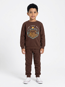 Conjunto de Moletom Flanelado Urso