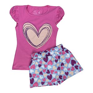 Conjunto Blusa com Manga Japonesa e Short-Saia Butterfly