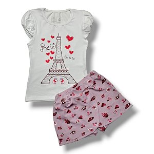 Conjunto de Camisa Princesa & Short-Saia "Oh La La!"