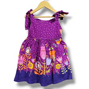 Vestido de Alça Laço Jardim Noturno