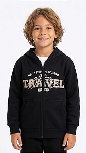 Casaco de Moletom Flanelado com Capuz Aventura