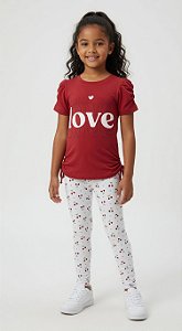 Conjunto Blusa Princesa e Calça Legging Cereja
