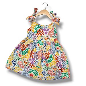 Vestido de Alça Laço Estampa Digital Aquarela do Brasil