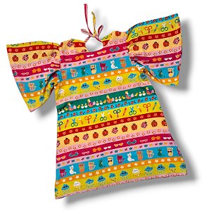 Vestido de Viscose Estampa Digital com Manga Borboleta Festividade