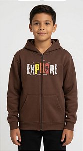 Casaco de Moletom Flanelado com Capuz Explorer