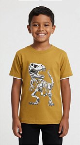 Camisa Esqueleto Dinossauro Manga Dupla