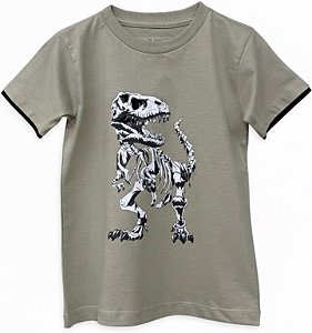 Camisa Esqueleto Dinossauro Manga Dupla