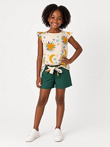 Conjunto Curto Infantil Menina de Viscose Lua