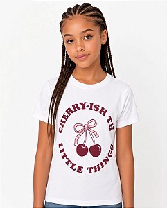 Blusa Manga Curta Infantil Menina Em Viscolycra Cereja