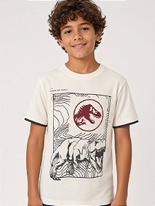 Camisa infantil de algodão jurassic