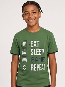 Camisa de malha manga dupla Repeat verde