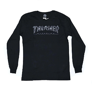 Camiseta Manga Longa Thrasher Magazine Web Logo - Preto