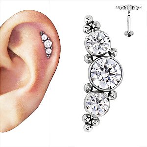 Piercing Orelha Cluster Helix Conch